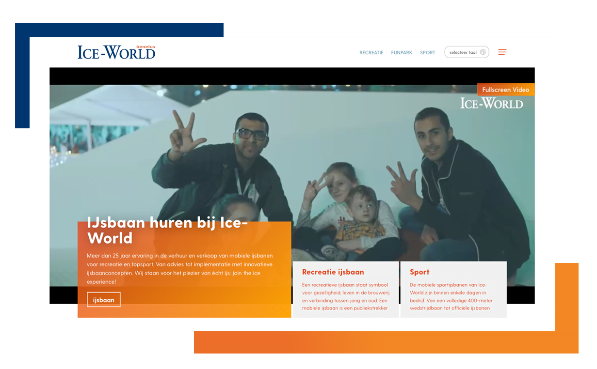 Ice-World homepagina sfeervideo