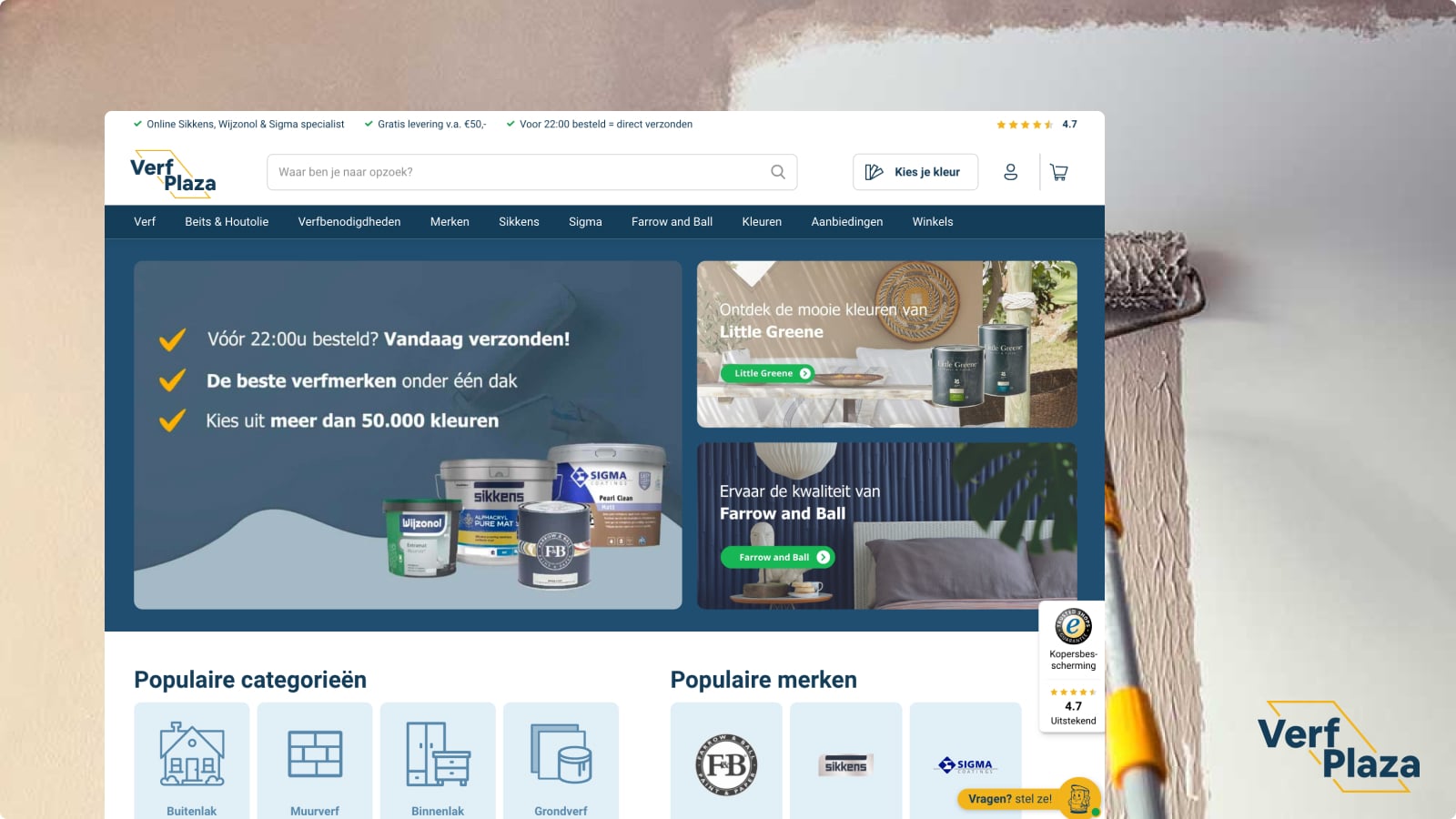 Verf Plaza homepage grote afbeelding header