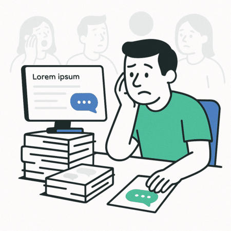 Demand generation - man kijkt zielig naar scherm