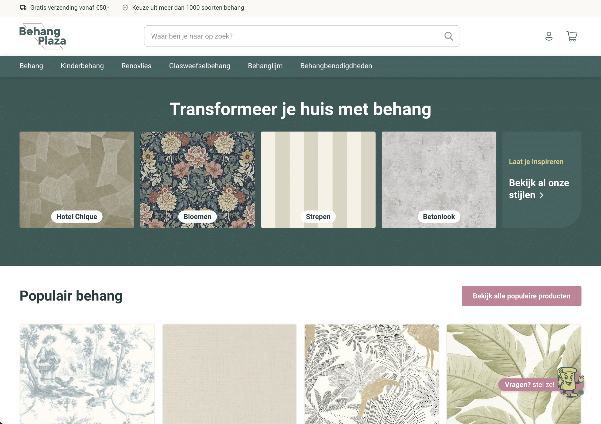 Behangplaza homepage